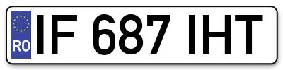 Placuta inmatriculare numar auto  IF-687-IHT, IF 687 IHT, IF687IHT