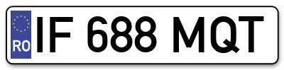 Placuta inmatriculare numar auto  IF-688-MQT, IF 688 MQT, IF688MQT