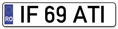 Placuta inmatriculare numar auto  IF-69-ATI, IF 69 ATI, IF69ATI