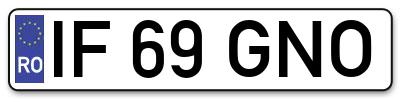 Placuta inmatriculare numar auto  IF-69-GNO, IF 69 GNO, IF69GNO