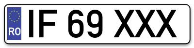 Placuta inmatriculare numar auto  IF-69-XXX, IF 69 XXX, IF69XXX