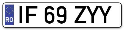 Placuta inmatriculare numar auto  IF-69-ZYY, IF 69 ZYY, IF69ZYY