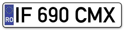 Placuta inmatriculare numar auto  IF-690-CMX, IF 690 CMX, IF690CMX