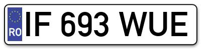 Placuta inmatriculare numar auto  IF-693-WUE, IF 693 WUE, IF693WUE