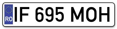 Placuta inmatriculare numar auto  IF-695-MOH, IF 695 MOH, IF695MOH