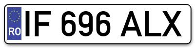 Placuta inmatriculare numar auto  IF-696-ALX, IF 696 ALX, IF696ALX