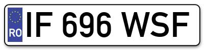 Placuta inmatriculare numar auto  IF-696-WSF, IF 696 WSF, IF696WSF