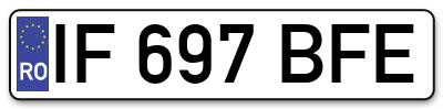 Placuta inmatriculare numar auto  IF-697-BFE, IF 697 BFE, IF697BFE