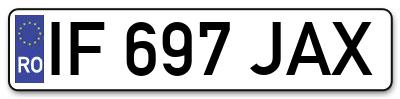 Placuta inmatriculare numar auto  IF-697-JAX, IF 697 JAX, IF697JAX