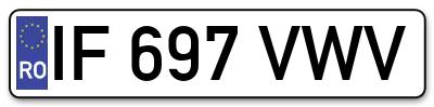 Placuta inmatriculare numar auto  IF-697-VWV, IF 697 VWV, IF697VWV
