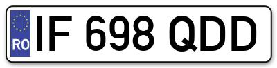 Placuta inmatriculare numar auto  IF-698-QDD, IF 698 QDD, IF698QDD