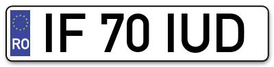 Placuta inmatriculare numar auto  IF-70-IUD, IF 70 IUD, IF70IUD
