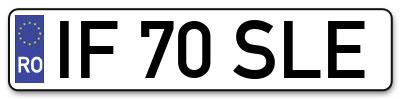 Placuta inmatriculare numar auto  IF-70-SLE, IF 70 SLE, IF70SLE