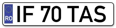 Placuta inmatriculare numar auto  IF-70-TAS, IF 70 TAS, IF70TAS