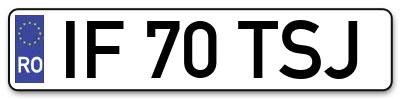 Placuta inmatriculare numar auto  IF-70-TSJ, IF 70 TSJ, IF70TSJ