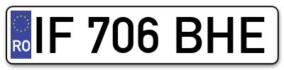 Placuta inmatriculare numar auto  IF-706-BHE, IF 706 BHE, IF706BHE