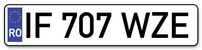 Placuta inmatriculare numar auto  IF-707-WZE, IF 707 WZE, IF707WZE
