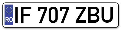 Placuta inmatriculare numar auto  IF-707-ZBU, IF 707 ZBU, IF707ZBU