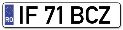 Placuta inmatriculare numar auto  IF-71-BCZ, IF 71 BCZ, IF71BCZ