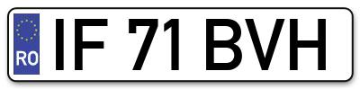 Placuta inmatriculare numar auto  IF-71-BVH, IF 71 BVH, IF71BVH