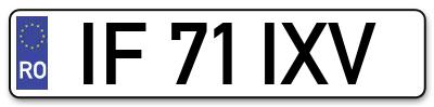 Placuta inmatriculare numar auto  IF-71-IXV, IF 71 IXV, IF71IXV