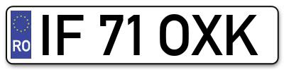Placuta inmatriculare numar auto  IF-71-OXK, IF 71 OXK, IF71OXK