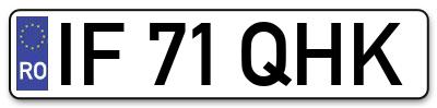 Placuta inmatriculare numar auto  IF-71-QHK, IF 71 QHK, IF71QHK