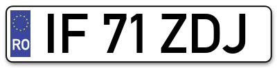 Placuta inmatriculare numar auto  IF-71-ZDJ, IF 71 ZDJ, IF71ZDJ