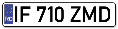 Placuta inmatriculare numar auto  IF-710-ZMD, IF 710 ZMD, IF710ZMD