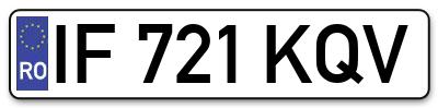 Placuta inmatriculare numar auto  IF-721-KQV, IF 721 KQV, IF721KQV