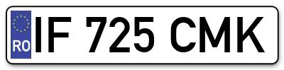 Placuta inmatriculare numar auto  IF-725-CMK, IF 725 CMK, IF725CMK