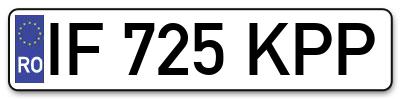 Placuta inmatriculare numar auto  IF-725-KPP, IF 725 KPP, IF725KPP