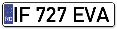 Placuta inmatriculare numar auto  IF-727-EVA, IF 727 EVA, IF727EVA