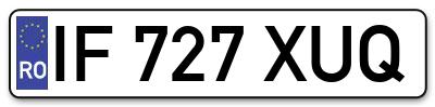 Placuta inmatriculare numar auto  IF-727-XUQ, IF 727 XUQ, IF727XUQ