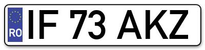 Placuta inmatriculare numar auto  IF-73-AKZ, IF 73 AKZ, IF73AKZ