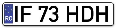Placuta inmatriculare numar auto  IF-73-HDH, IF 73 HDH, IF73HDH