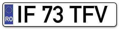 Placuta inmatriculare numar auto  IF-73-TFV, IF 73 TFV, IF73TFV