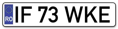 Placuta inmatriculare numar auto  IF-73-WKE, IF 73 WKE, IF73WKE