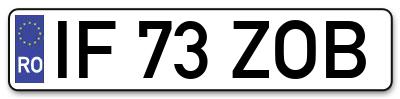Placuta inmatriculare numar auto  IF-73-ZOB, IF 73 ZOB, IF73ZOB