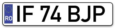 Placuta inmatriculare numar auto  IF-74-BJP, IF 74 BJP, IF74BJP