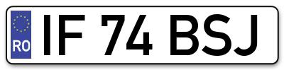 Placuta inmatriculare numar auto  IF-74-BSJ, IF 74 BSJ, IF74BSJ