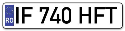 Placuta inmatriculare numar auto  IF-740-HFT, IF 740 HFT, IF740HFT