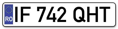 Placuta inmatriculare numar auto  IF-742-QHT, IF 742 QHT, IF742QHT