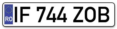 Placuta inmatriculare numar auto  IF-744-ZOB, IF 744 ZOB, IF744ZOB