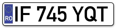 Placuta inmatriculare numar auto  IF-745-YQT, IF 745 YQT, IF745YQT