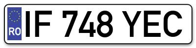 Placuta inmatriculare numar auto  IF-748-YEC, IF 748 YEC, IF748YEC