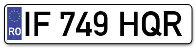Placuta inmatriculare numar auto  IF-749-HQR, IF 749 HQR, IF749HQR