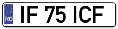 Placuta inmatriculare numar auto  IF-75-ICF, IF 75 ICF, IF75ICF