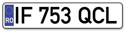 Placuta inmatriculare numar auto  IF-753-QCL, IF 753 QCL, IF753QCL
