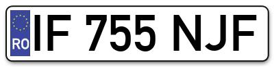 Placuta inmatriculare numar auto  IF-755-NJF, IF 755 NJF, IF755NJF